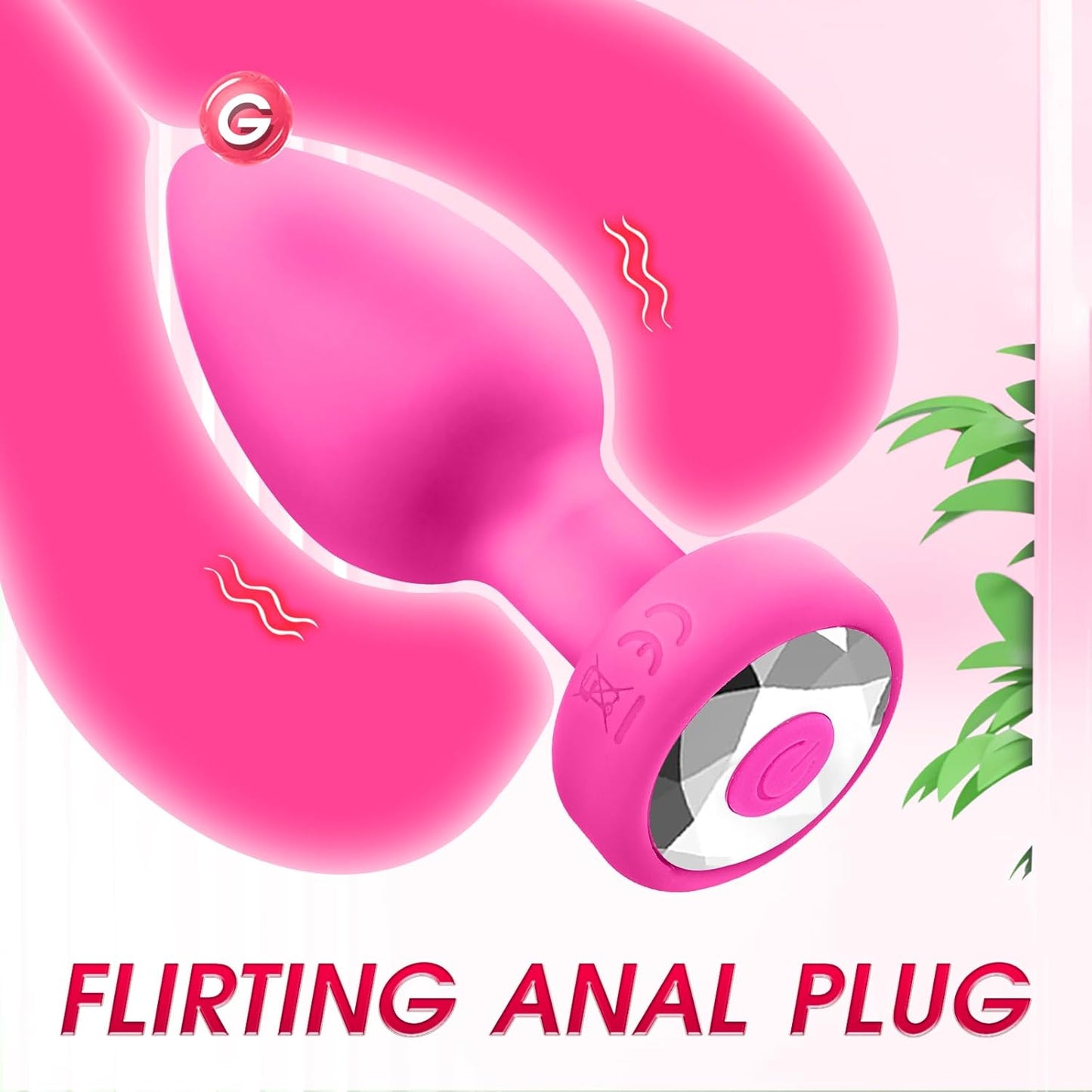 Vibrator Anal Plug Adult Sex Toy, Anal Training Set ,10 Modes Vibrating Butt Plug,Adult Sex Toys and Games, Pink