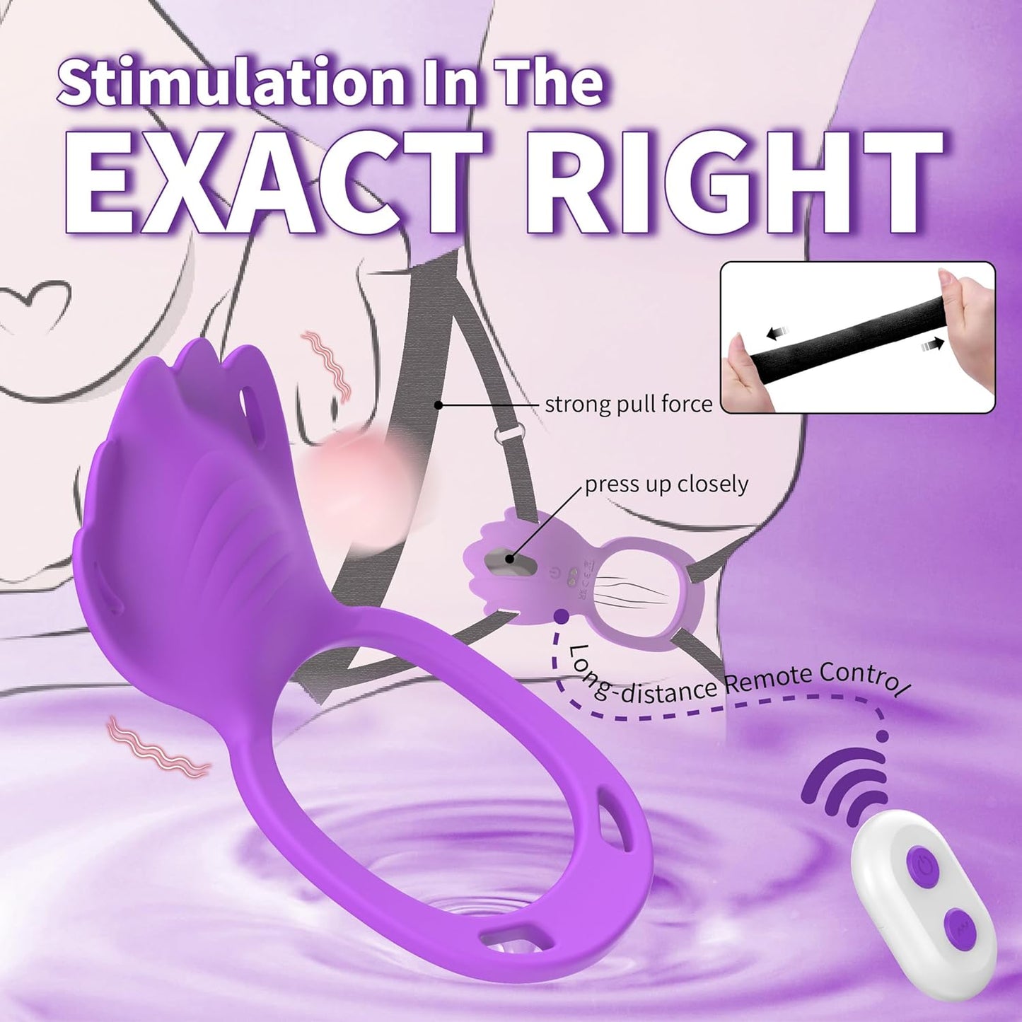Adult Sex Toys Wearable Panty Vibrator,Female Sex Toy with 9 Vibration Modes,Vibrating Penis Ring Clitoral Stimulator,Couple Sex Toy with APP Remote Control Vibrators for Women Men Sexual (Violet)