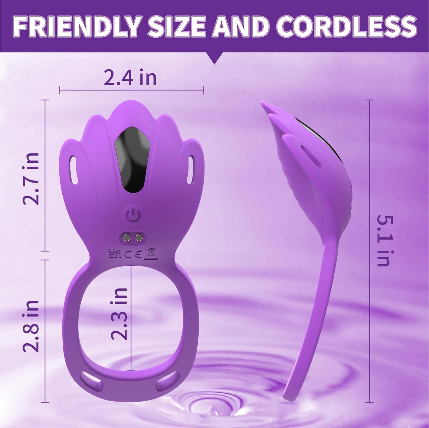 Adult Sex Toys Wearable Panty Vibrator,Female Sex Toy with 9 Vibration Modes,Vibrating Penis Ring Clitoral Stimulator,Couple Sex Toy with APP Remote Control Vibrators for Women Men Sexual (Violet)