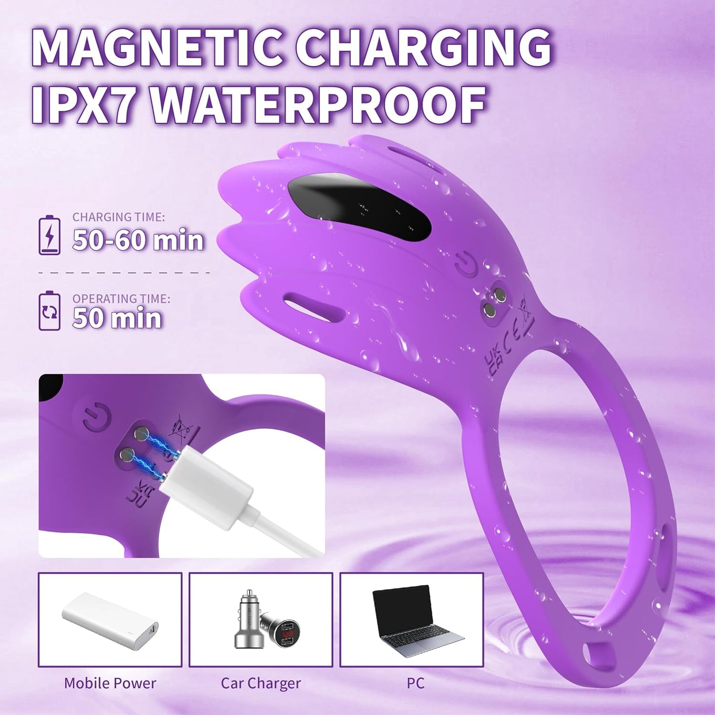 Adult Sex Toys Wearable Panty Vibrator,Female Sex Toy with 9 Vibration Modes,Vibrating Penis Ring Clitoral Stimulator,Couple Sex Toy with APP Remote Control Vibrators for Women Men Sexual (Violet)