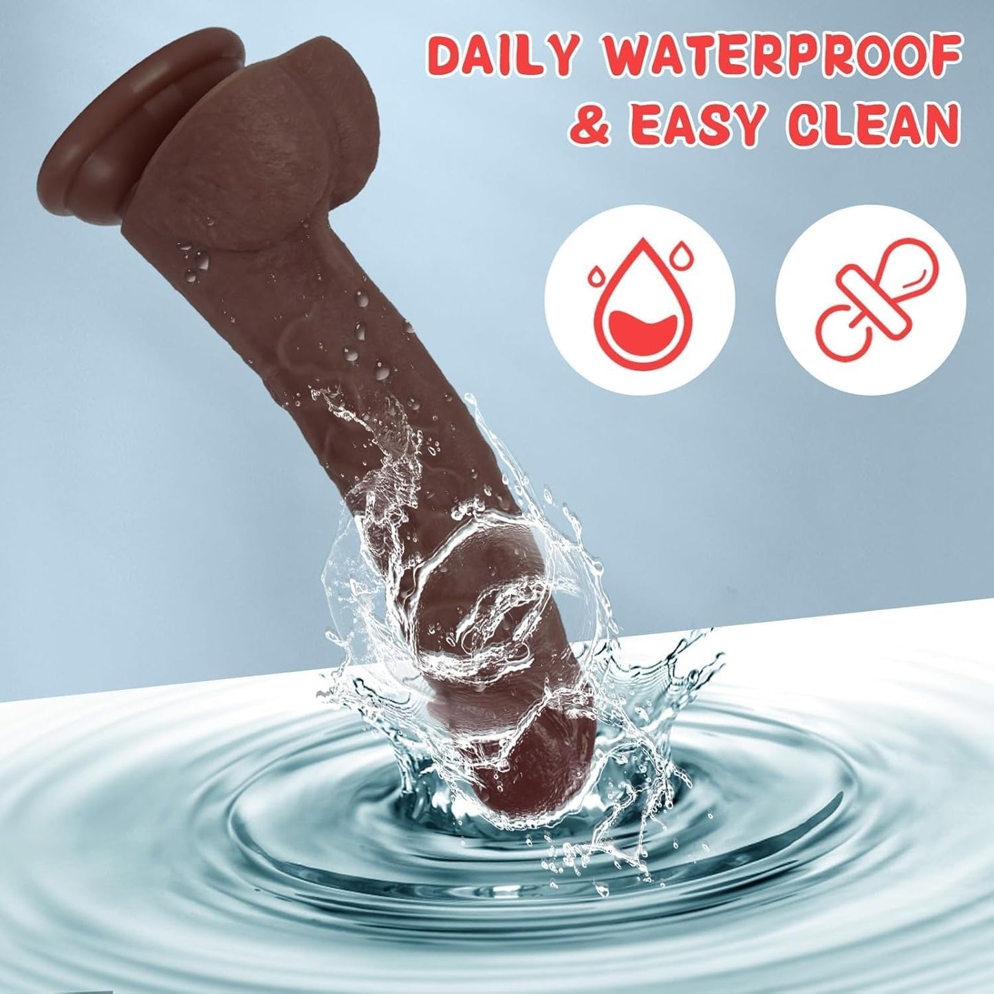 Sex Toys Dildo Realistic Silicone Dildo, Safety Material for Clitoral Vagina and Anal Stimulation with Strong Suction Cups, Sex Adult Toys for Women and Couple 7.8 Inch (Brown)