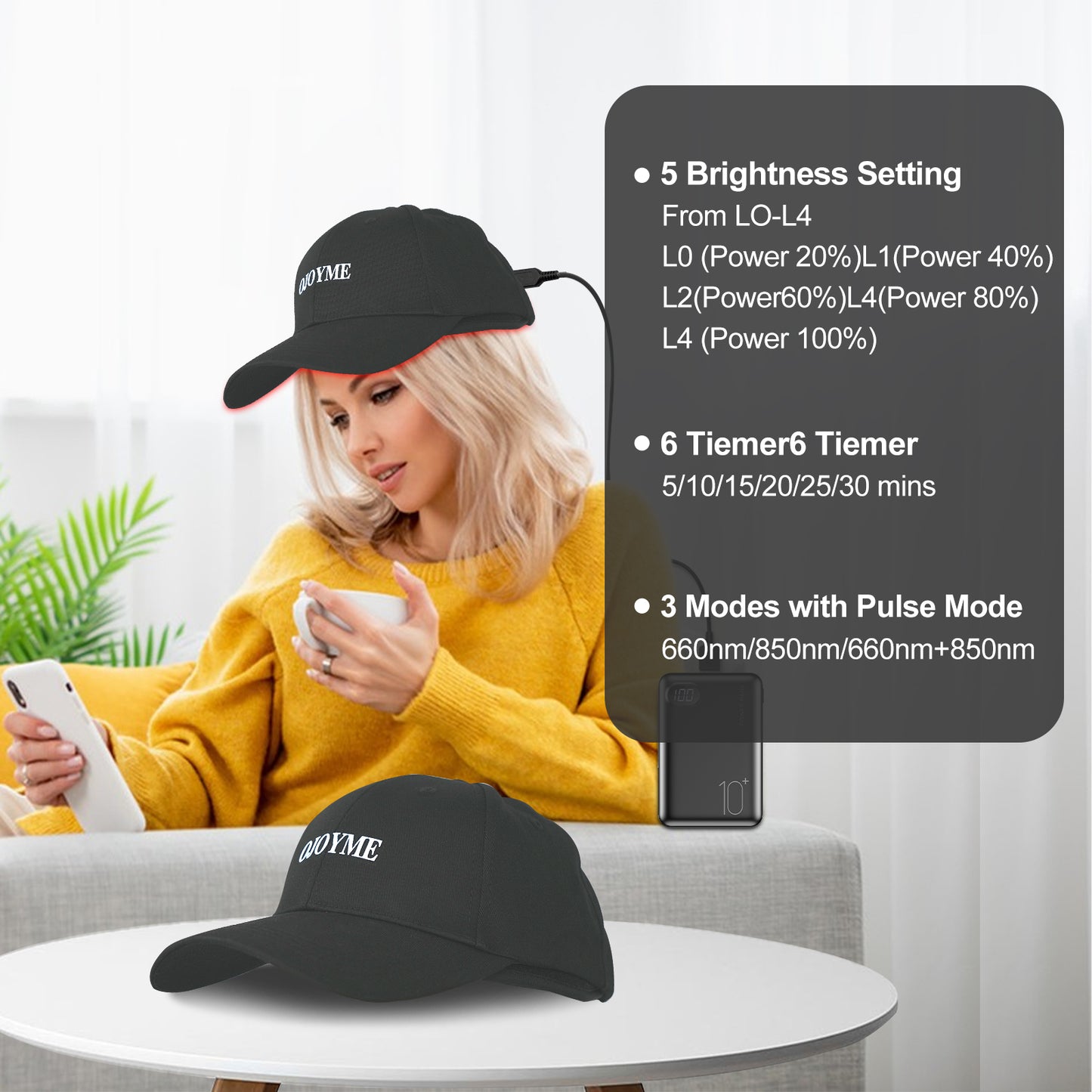 Laser Hair Growth Cap, Versatile Black