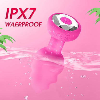 Vibrator Anal Plug Adult Sex Toy, Anal Training Set ，10 Modes Vibrating Butt Plug，Adult Sex Toys and Games， Pink