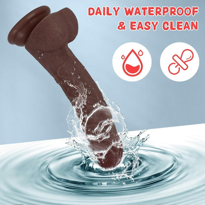 Sex Toys Dildo Realistic Silicone Dildo, Safety Material for Clitoral Vagina and Anal Stimulation with Strong Suction Cups, Sex Adult Toys for Women and Couple 7.8 Inch (Brown)