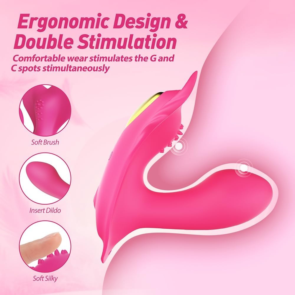 2025 New Elastic Wearable APP Remote Control Vibrator with 9 Vibrations Adult Sex Toys & Games, Female Sex Toy Vibrater Adult Toy, Butterfly Vibrators Sexual Pleasure Tools for Women Couples Sex Toys