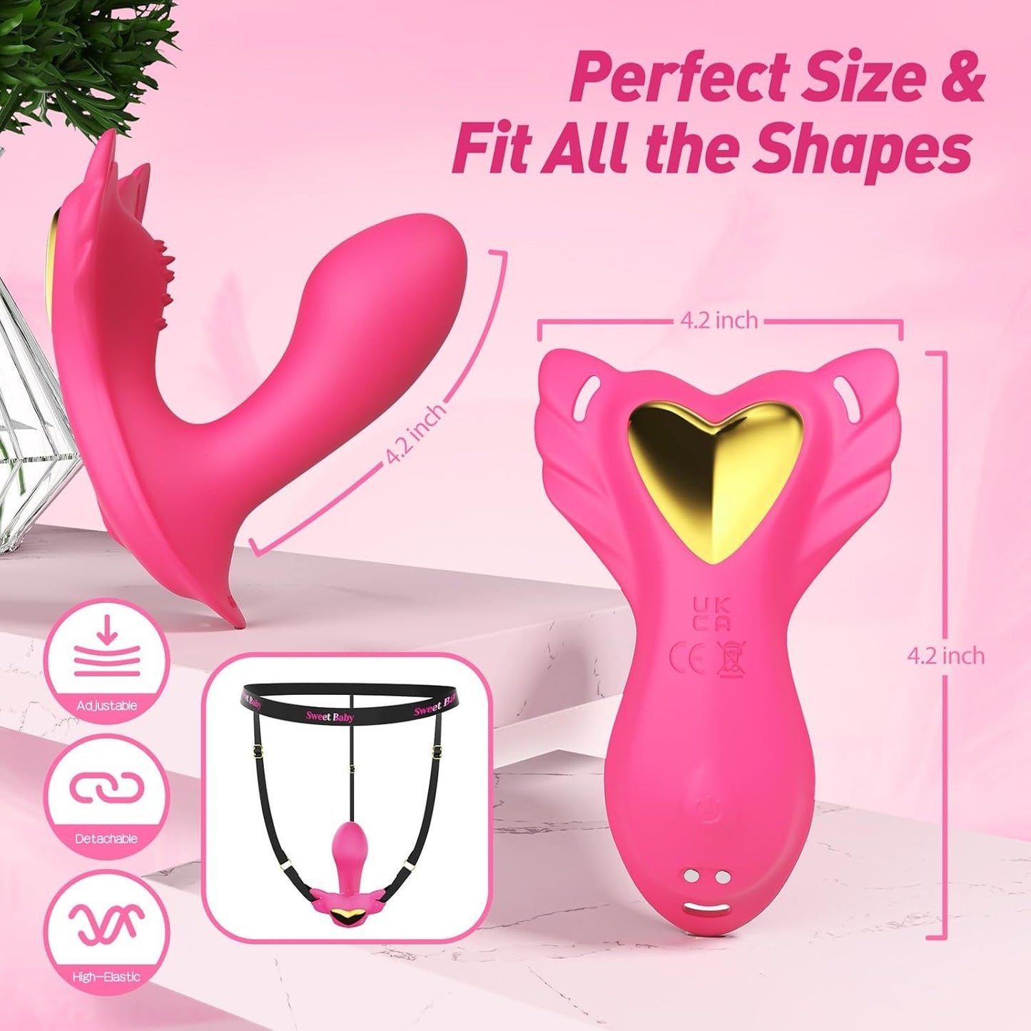 2025 New Elastic Wearable APP Remote Control Vibrator with 9 Vibrations Adult Sex Toys & Games, Female Sex Toy Vibrater Adult Toy, Butterfly Vibrators Sexual Pleasure Tools for Women Couples Sex Toys