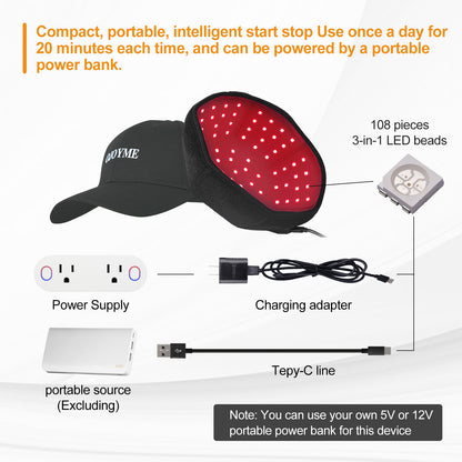 Laser Hair Growth Cap, Versatile Black